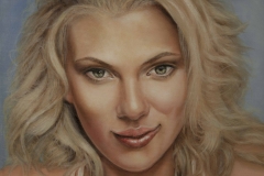 Sandro Ferrucci - Scarlett Johansson's portrait - oil on canvas 30x40 cm. - year 2017