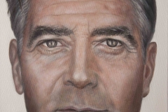 Sandro Ferrucci - portrait of George Timothy Clooney - oil on canvas 40x30 cm. - year 2017