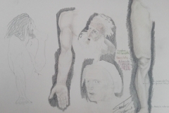 Sandro Ferrucci - grafite e matite su carta - anno 1986 - dettaglio da blocco schizzi