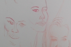 Sandro Ferrucci - Graphite on paper - 1990 - detail from sketch blocki