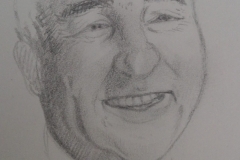Sandro Ferrucci - Graphite on paper - Year 1992 - Portrait of Antonio Di Pietro detail from sketch block