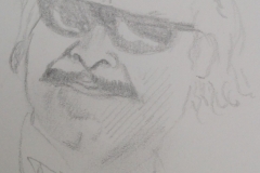 Sandro Ferrucci - Graphite on paper - 1992 - Portrait of Diego Abatantuono detail from sketch block