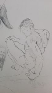 Sandro Ferrucci - grafite su carta - anno 1984 - dettaglio da blocco schizzi