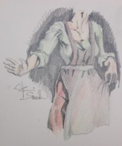 Sandro Ferrucci - grafite su carta - anno 1985 - dettaglio da blocco schizzi