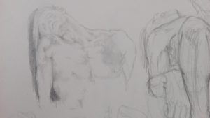 Sandro Ferrucci - grafite su carta - anno 1985 - dettaglio da blocco schizzi