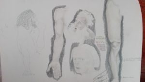 Sandro Ferrucci - grafite su carta - anno 1985 - dettaglio da blocco schizzi