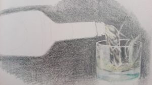 Sandro Ferrucci - grafite su carta - anno 1987 - dettaglio da blocco schizzi