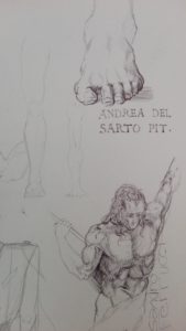 Sandro Ferrucci - inchiostro su carta - anno 1988 - dettaglio da blocco schizzi