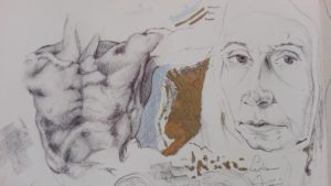 Sandro Ferrucci - inchiostro su carta - anno 1988 - dettaglio da blocco schizzi