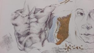 Sandro Ferrucci - inchiostro su carta - anno 1988 - dettaglio da blocco schizzi