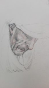 Sandro Ferrucci - Grafite su carta - anno 1989 - dettaglio da blocco schizzi