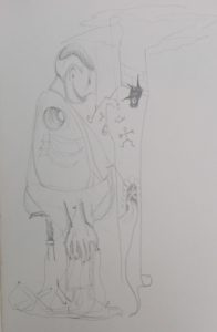 Sandro Ferrucci - Grafite su carta - anno 1990 - dettaglio da blocco schizzi