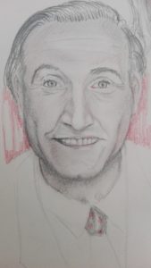 Sandro Ferrucci - Grafite su carta - anno 1990 - ritratto di Pippo Baudo dettaglio da blocco schizzi