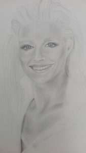 Sandro Ferrucci - Grafite su carta - anno 1990 - ritratto di Anna Oxa dettaglio da blocco schizzi