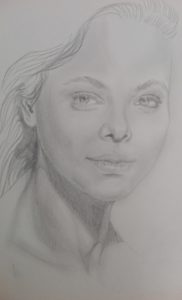 Sandro Ferrucci - Grafite su carta - anno 1990 - ritratto di Ornella Muti dettaglio da blocco schizzi