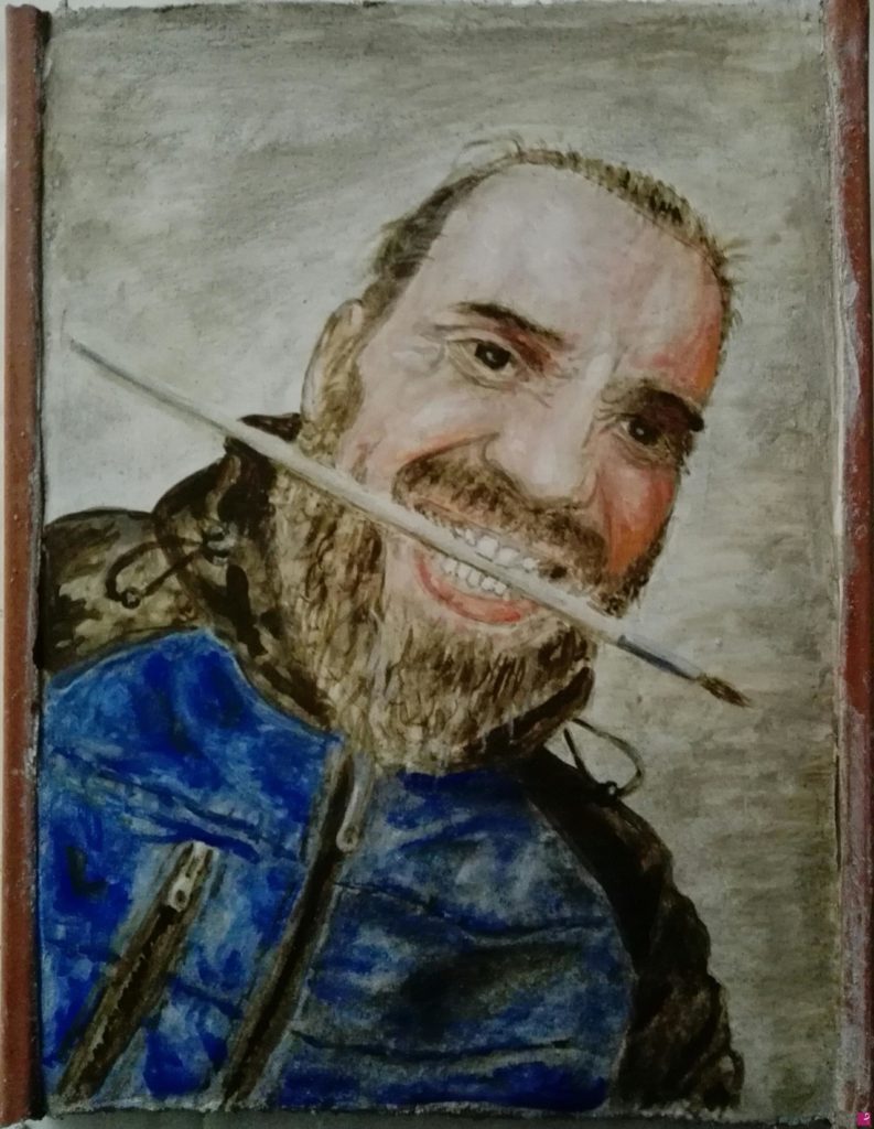 Sandro Ferrucci - autoritratto-35x45cm su affresco
