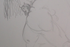 Sandro Ferrucci - grafite su carta - anno 1985 - dettaglio da blocco schizzi