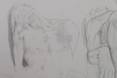 Sandro Ferrucci - grafite e matite su carta - anno 1986 - dettaglio da blocco schizzi