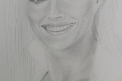 Sandro Ferrucci - Graphite on paper - 1990 - Portrait of Anna Oxa detail from sketch pad