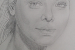 Sandro Ferrucci - Graphite on paper - 1990 - Portrait of Ornella Muti detail from sketch pad